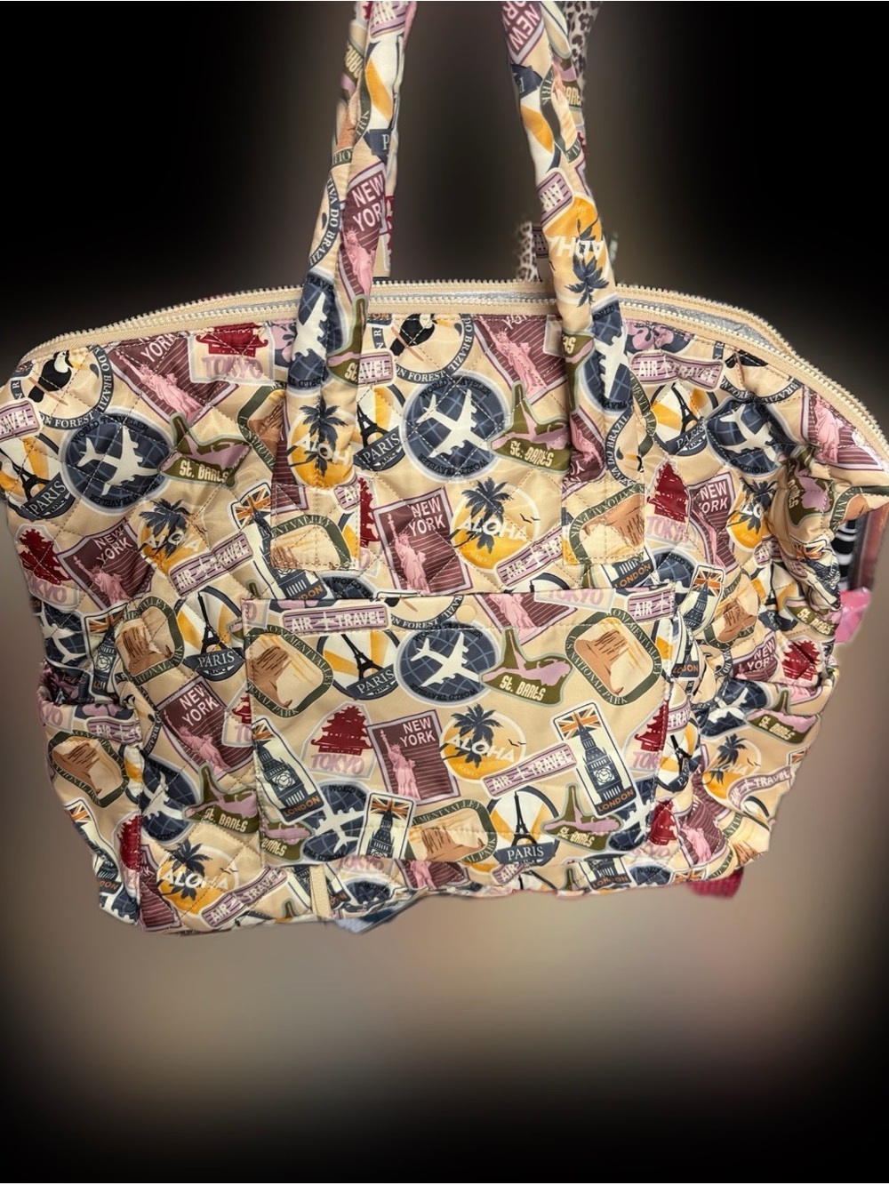 Samantha Brown extra large travel tote travel themed